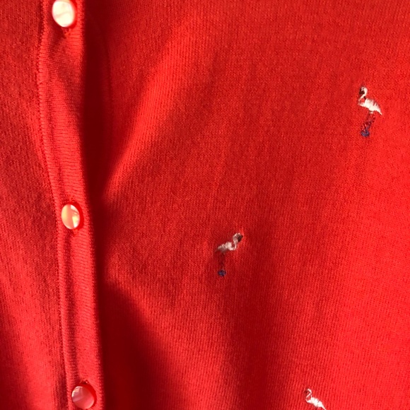 Embroidered Coral Flamingo Cardigan - Picture 3 of 4